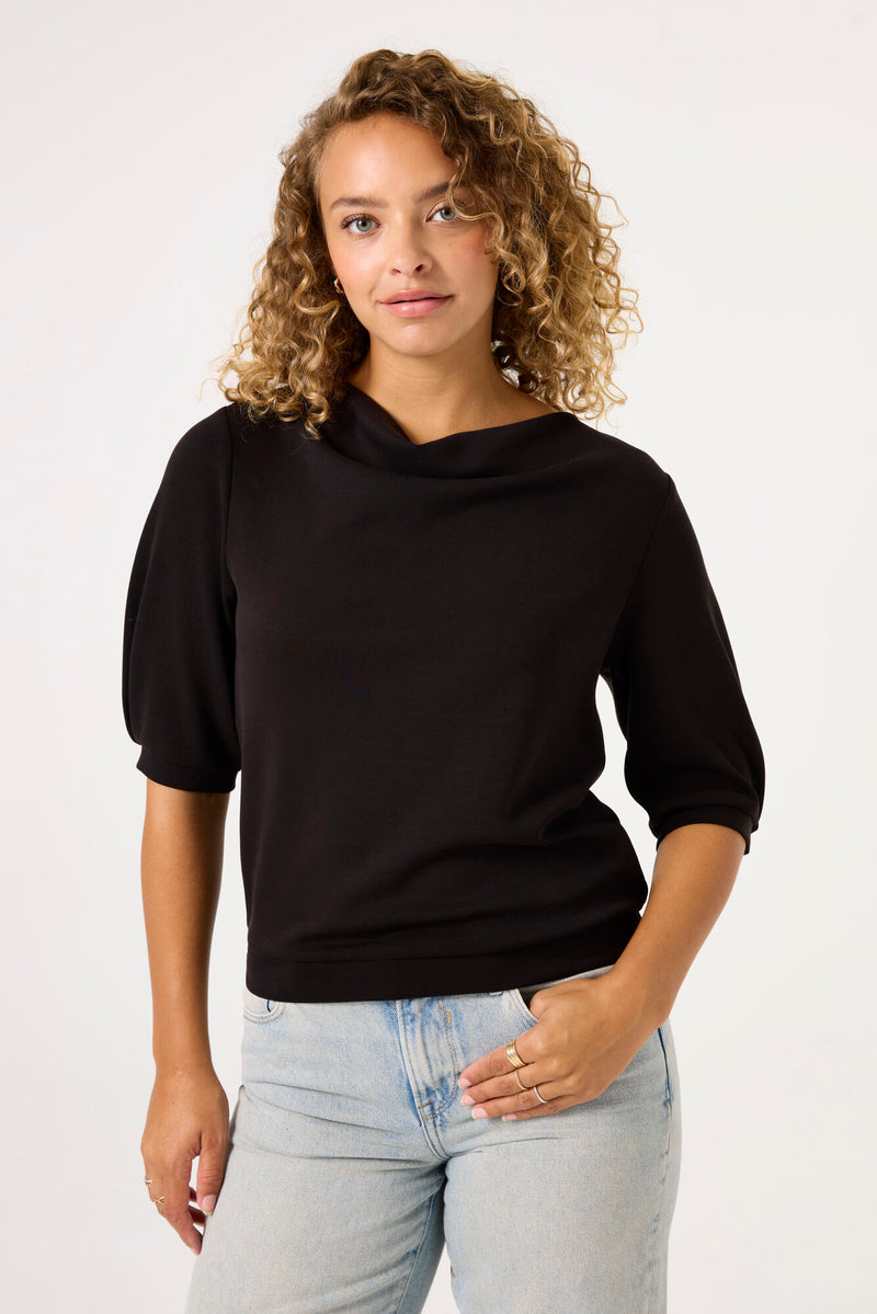 Garcia Black Modal Supersoft Cowl Neck Top, B50061