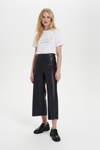 Saint Tropez Dowie Black Faux Leather Culottes