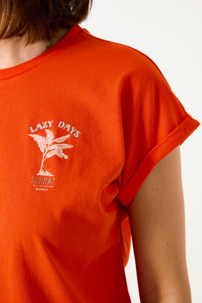 Garcia Tangerine Coral Logo T-Shirt, C50207