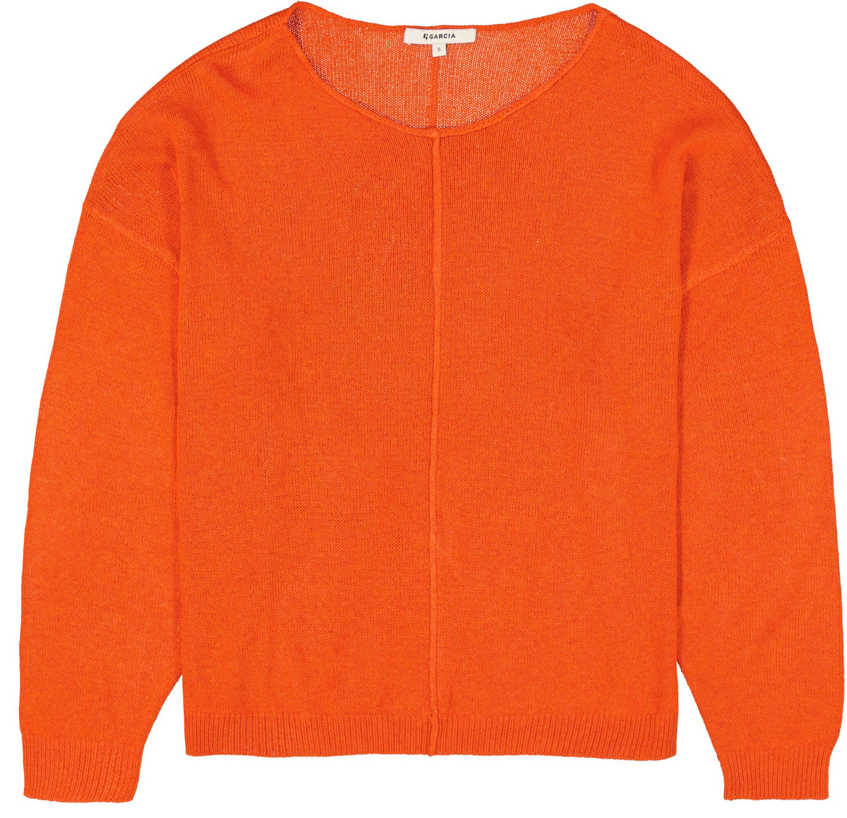 Garcia Tangerine Coral Boat Neckline Cropped Knit