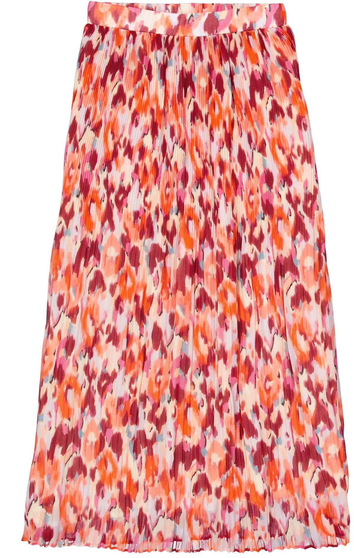 Garcia Tangerine Coral Abstract Plisse Skirt, C50320