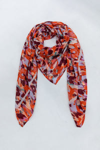 Garcia Tangerine Coral Abstract Printed Scarf