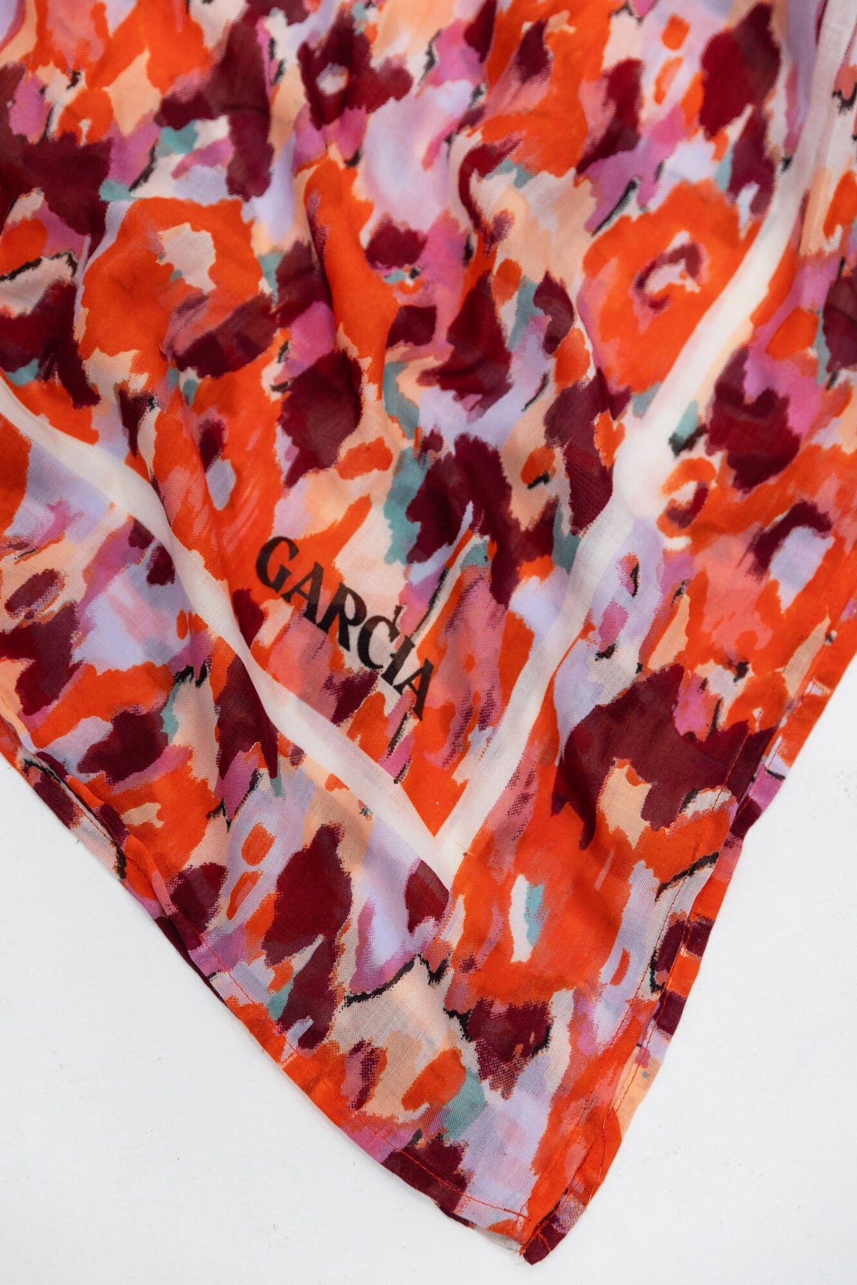 Garcia Tangerine Coral Abstract Printed Scarf