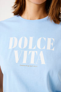 Garcia Blue Wave 'Dolce Vita' Logo T-Shirt