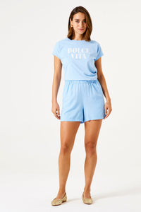 Garcia Blue Wave 'Dolce Vita' Logo T-Shirt