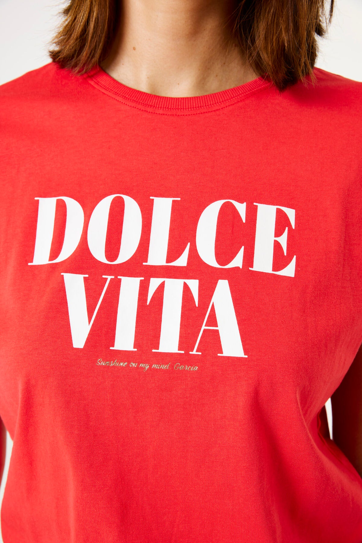 Garcia Ruby Red 'Dolce Vita' Logo T-Shirt, E50201
