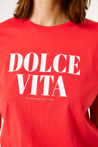 Garcia Ruby Red 'Dolce Vita' Logo T-Shirt, E50201