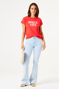 Garcia Ruby Red 'Dolce Vita' Logo T-Shirt, E50201