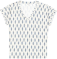 Garcia Blue Wave Printed Ultimate V-Neck T-Shirt
