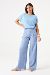 Garcia Blue Wave Boat Neck Knit