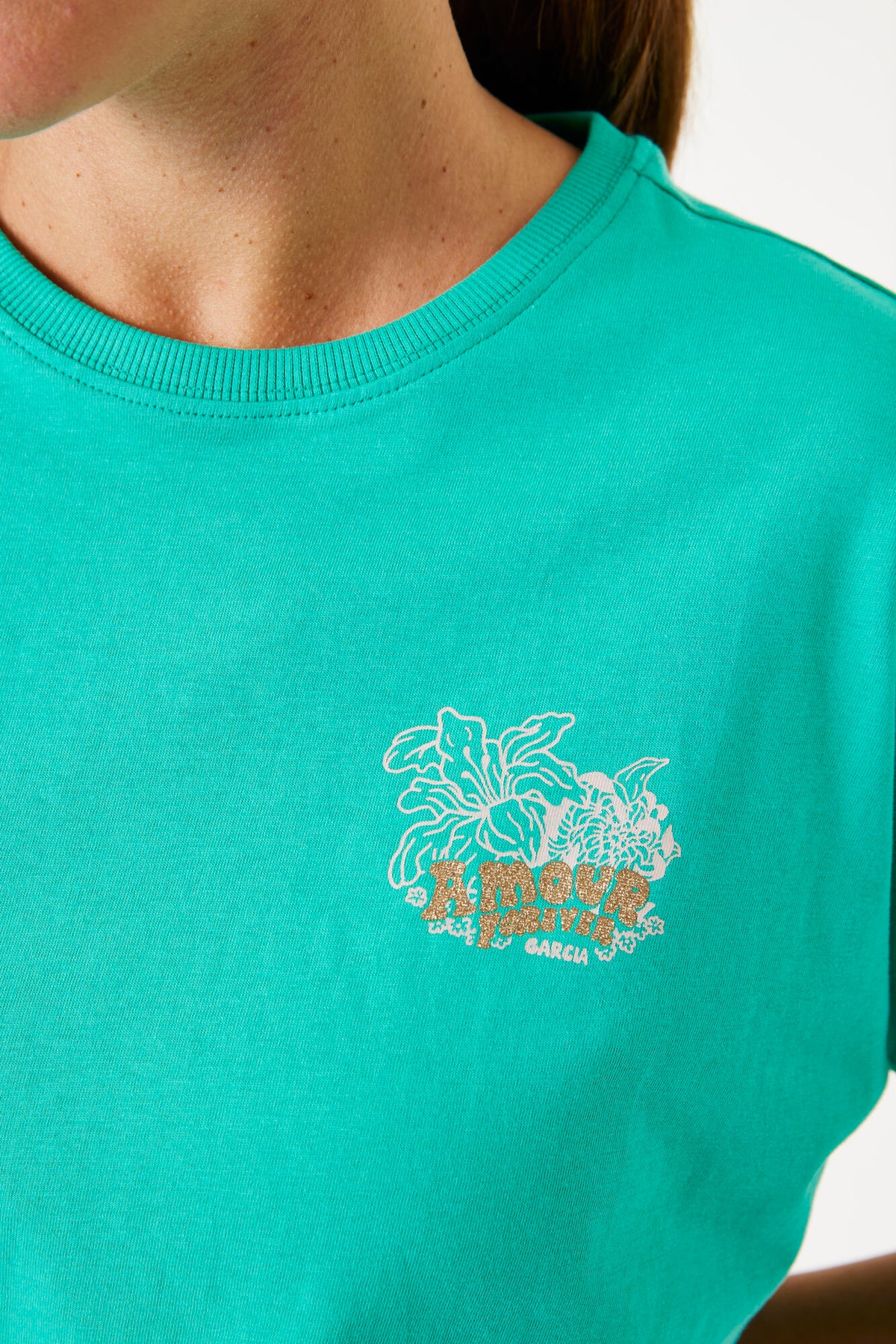 Garcia Vivid Green 'Amour' Logo T-Shirt, F50001