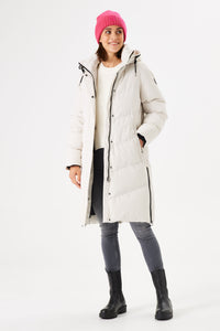 Garcia Ultimate Iconic Cream Puffa Coat with Zip Detailing, GJ400905