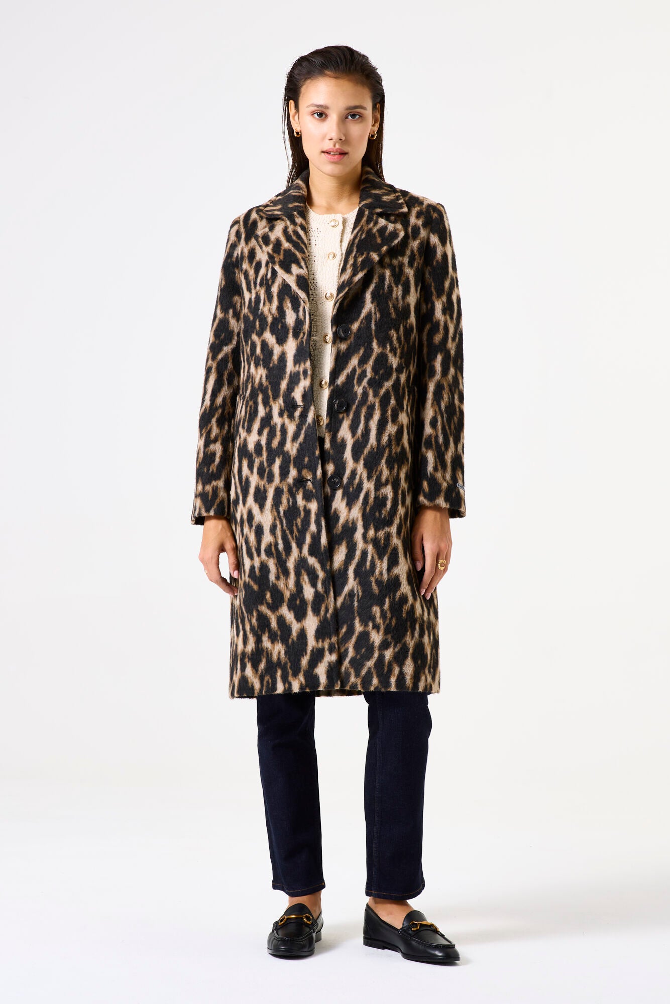 Garcia Ultimate Leopard Single Breasted Classic Coat