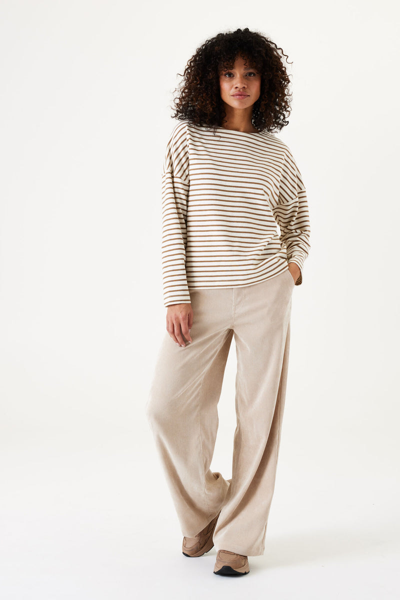 Garcia Warm Tan Striped Top, H30263