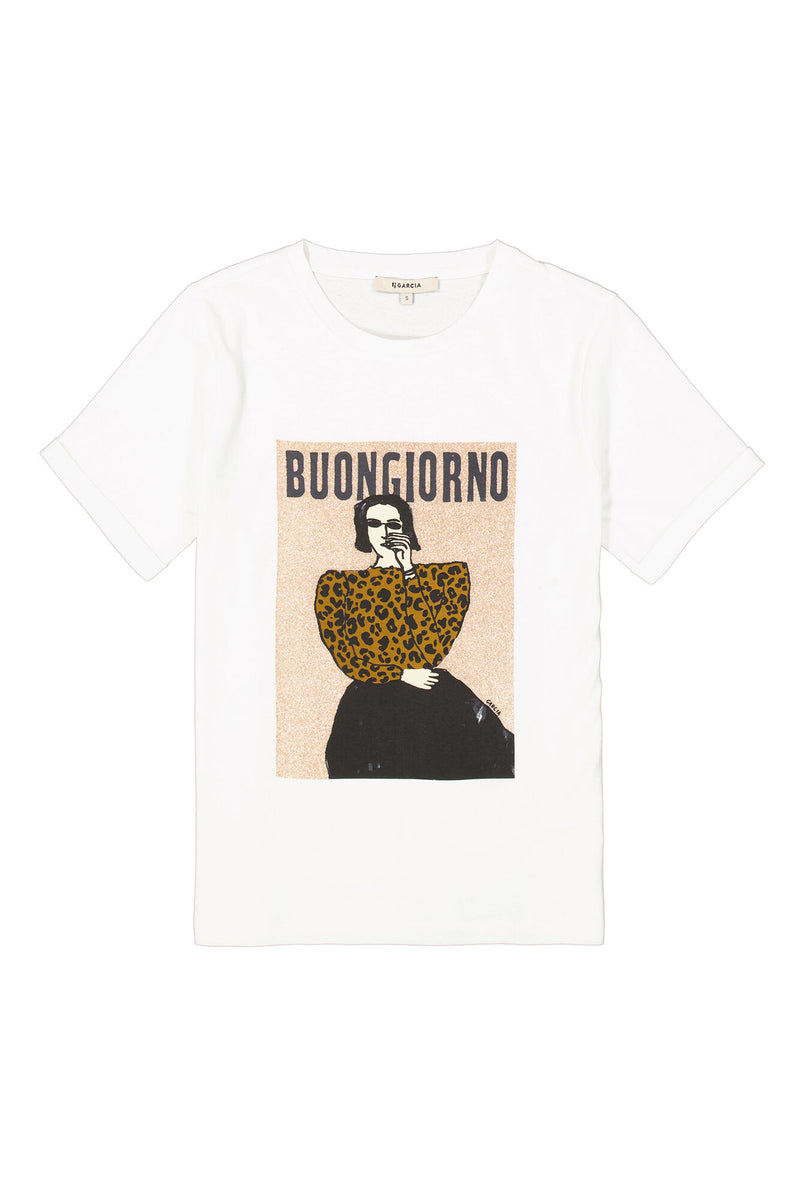 Garcia Ecru Logo Front T-Shirt, H50001