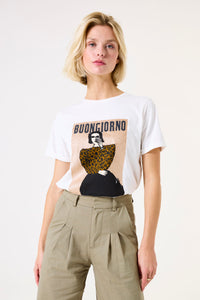 Garcia Ecru Logo Front T-Shirt, H50001