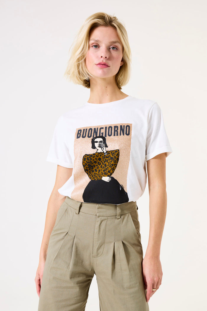 Garcia Ecru Logo Front T-Shirt, H50001