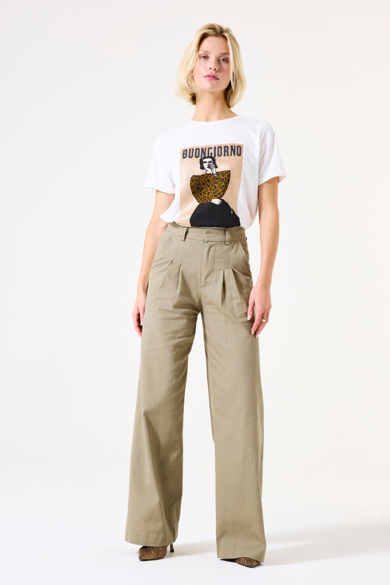 Garcia Ecru Logo Front T-Shirt, H50001