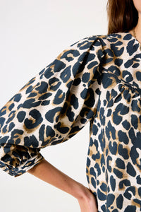 Garcia Almond Beige Leopard Blouse, H50030