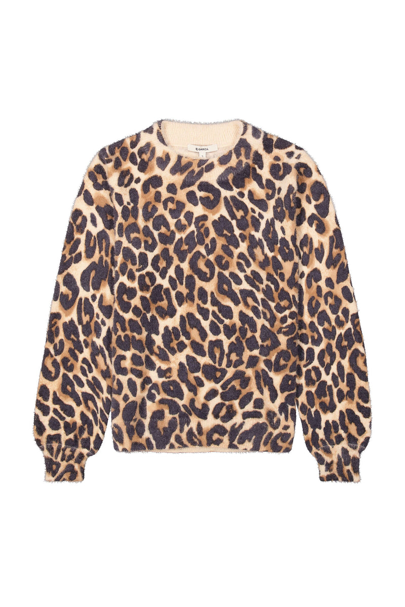 Garcia Almond Beige Furry Knitted Jumper, H50044