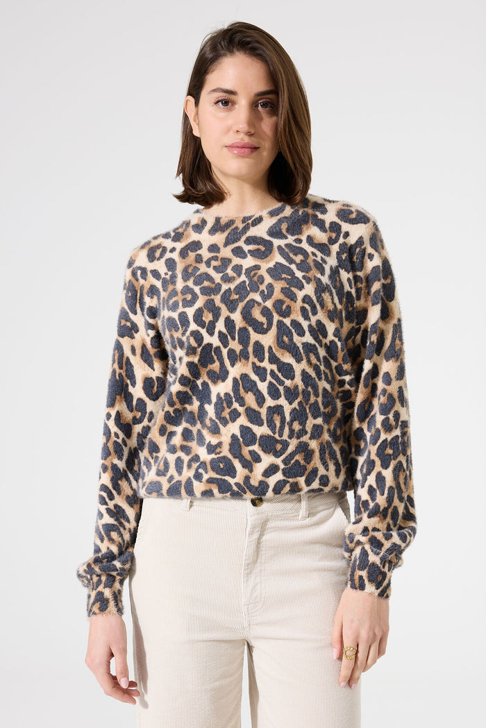 Garcia Almond Beige Furry Knitted Jumper, H50044