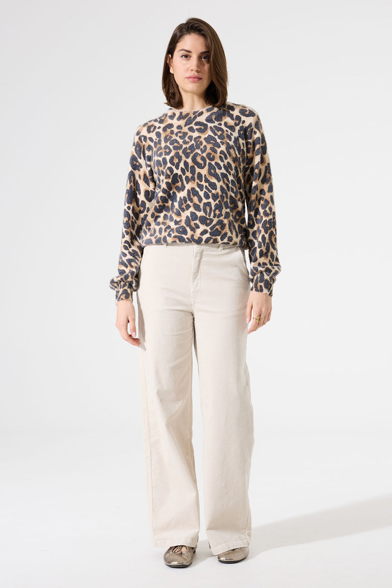 Garcia Almond Beige Furry Knitted Jumper, H50044