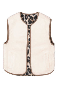 Garcia Reversible Cream/Leopard Teddy Gilet, H50094