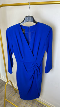 Access Fashion Cobalt Blue Ruched Midi Dress