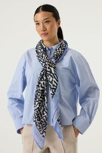 Garcia Summer Cobalt Abstract Printed Scarf,  O260130