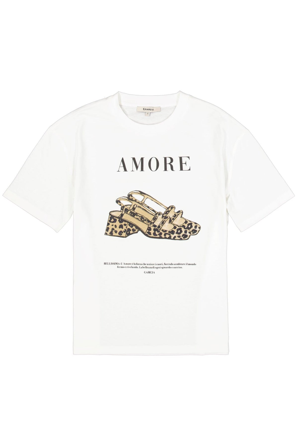 Garcia White Leopard Shoe Printed Logo T-Shirt