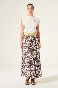 Garcia Cream Cap Sleeve Logo T-Shirt, P260209