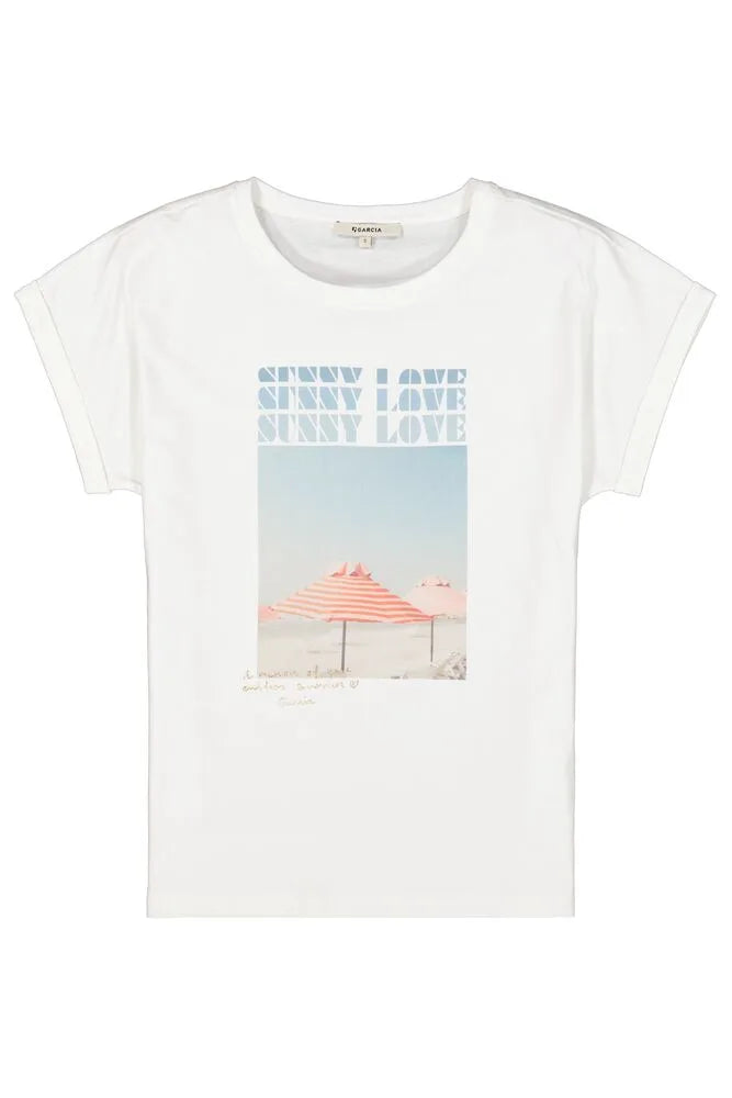 Garcia Off White 'Sunny Love' Logo T-Shirt, Q40008
