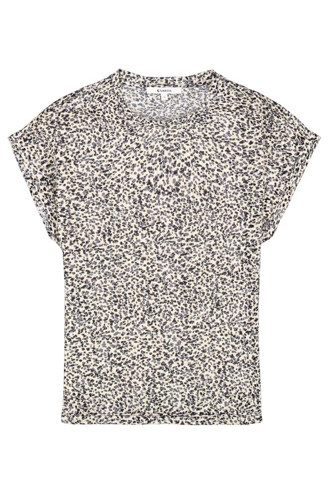 Garcia Black/Beige Leopard T-Shirt, Q40014