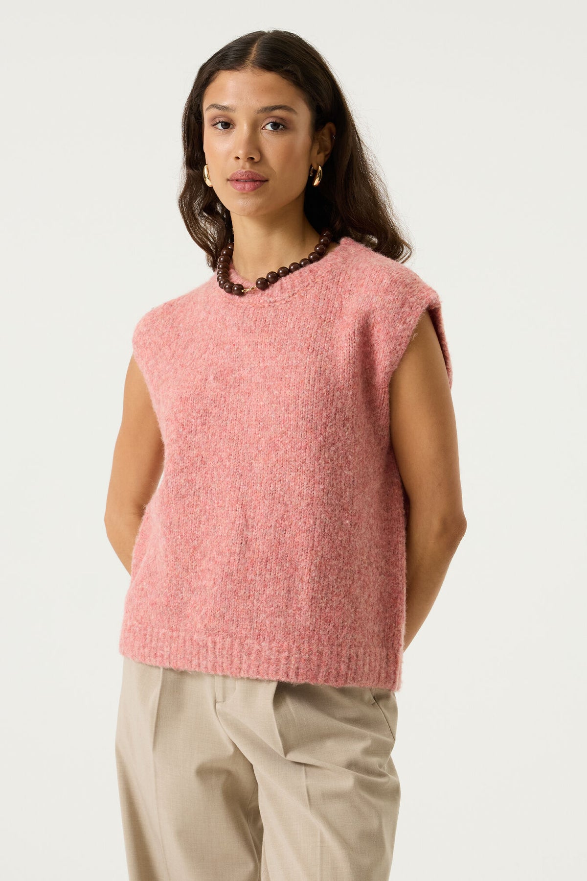 Garcia Coral Dust Melange Knitted Vest, T260243