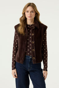 Garcia Hazel Bloom Faux Fur Gilet, T260293