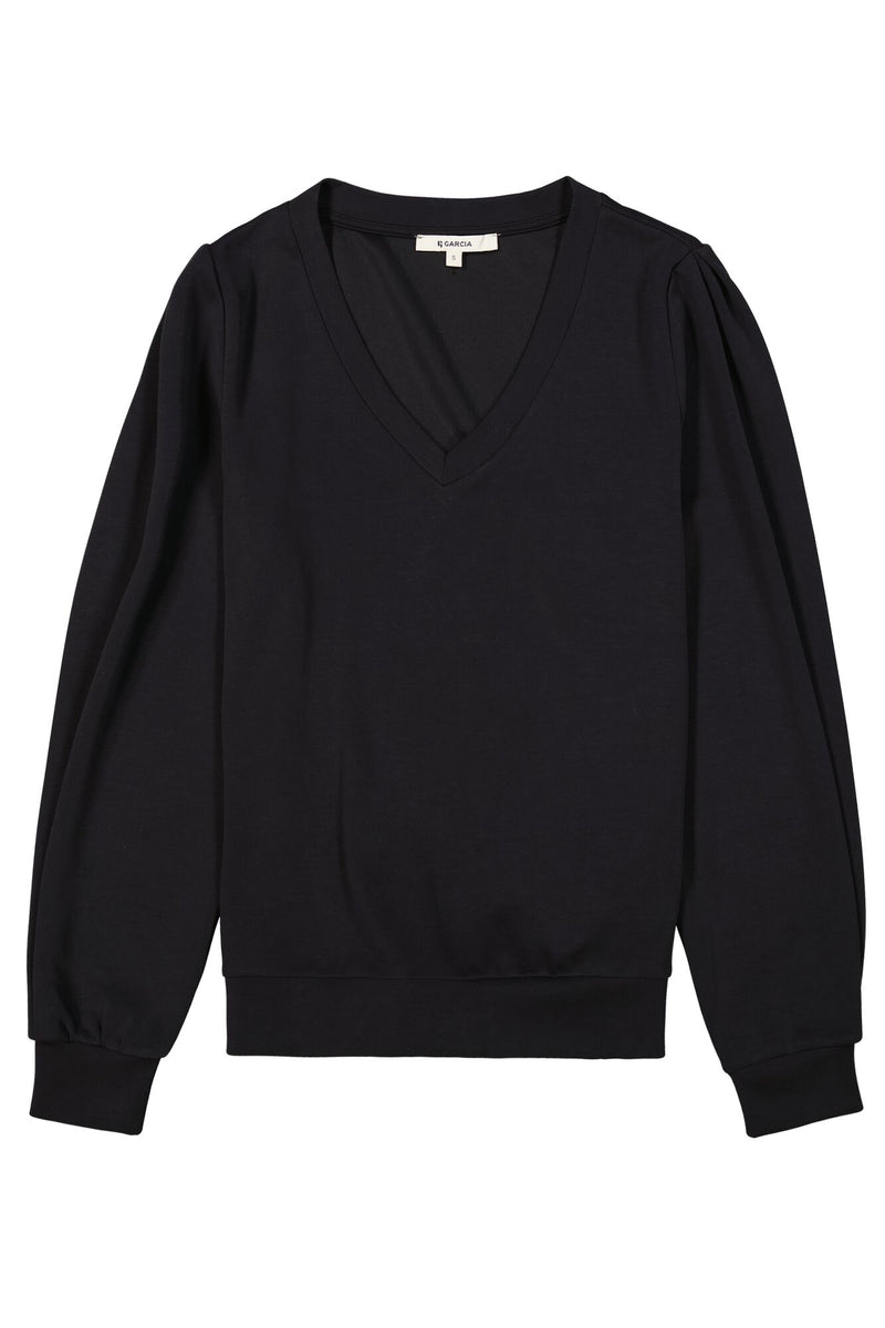 Garcia Black Modal Supersoft V-Neck Sweatshirt, T40261