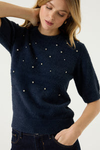 Garcia Sapphire Mist Fluffy Embellished Supersoft Knit, U260041