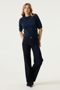 Garcia Sapphire Mist Fluffy Embellished Supersoft Knit, U260041