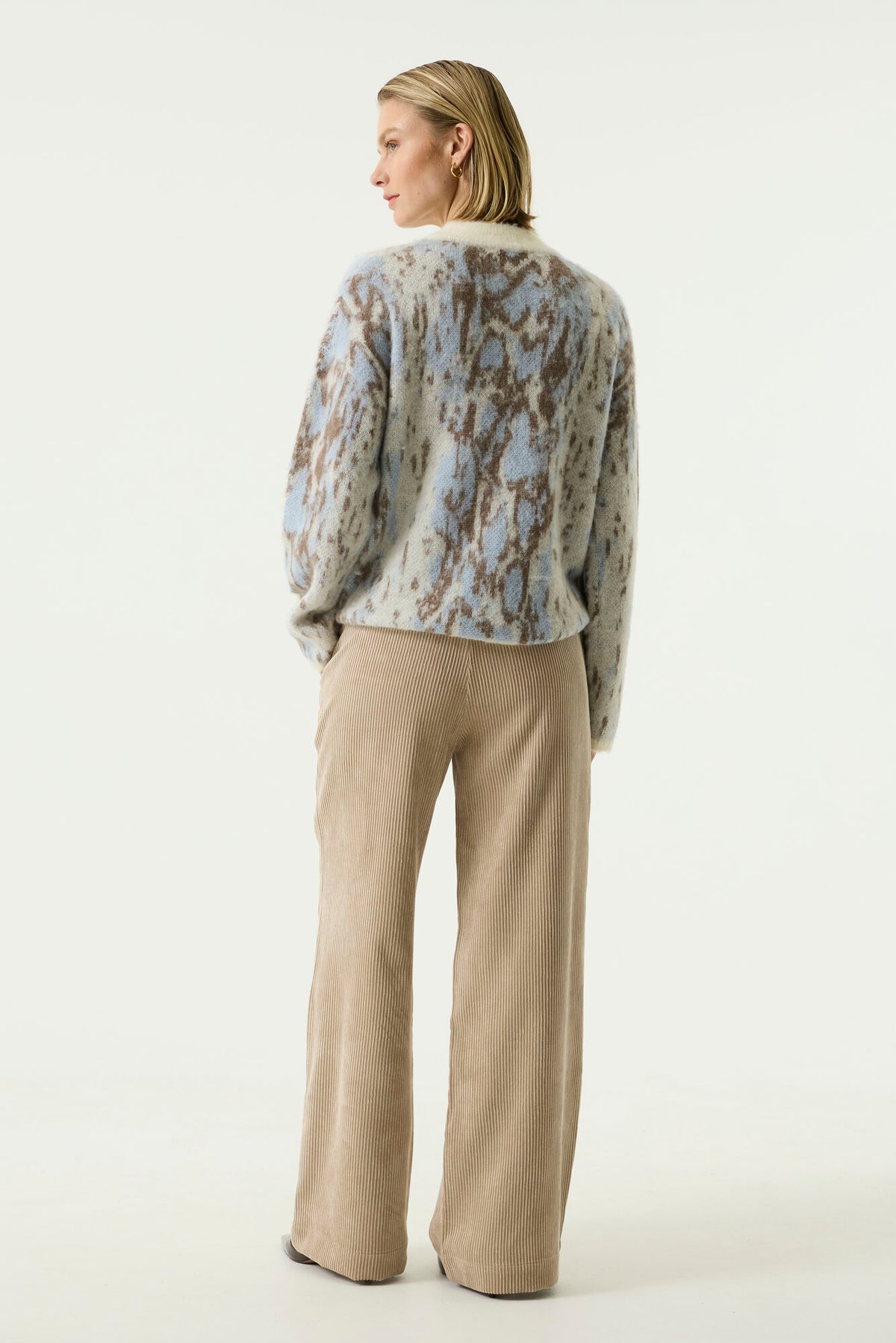 Garcia Cream Abstract Printed Cosy Knit, U260047 