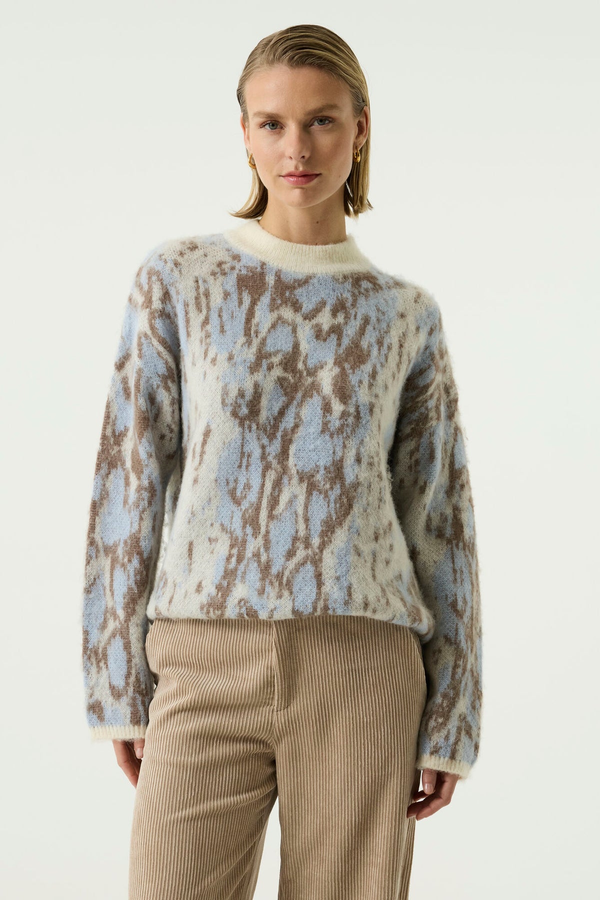Garcia Cream Abstract Printed Cosy Knit, U260047 