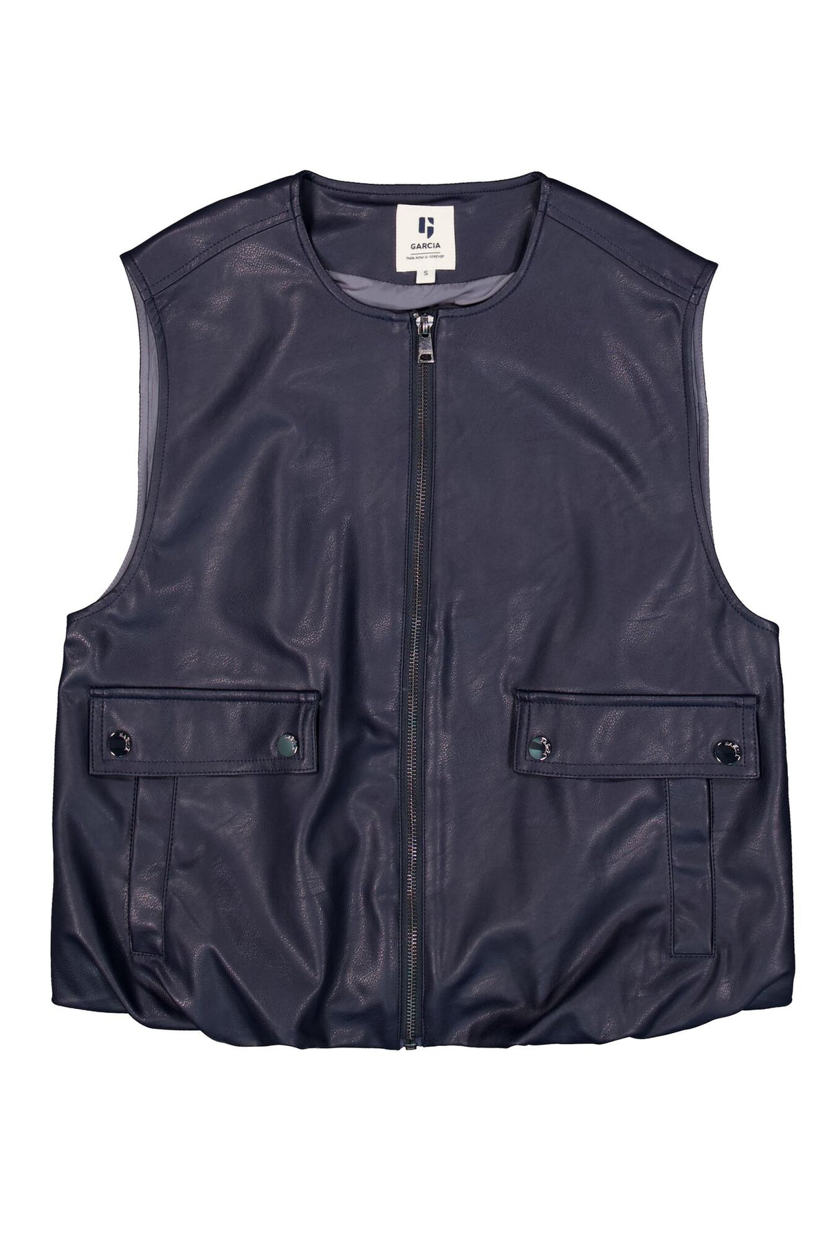 Garcia Sapphire Mist Faux Leather Gilet, U260094