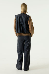 Garcia Sapphire Mist Faux Leather Gilet, U260094