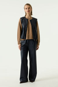 Garcia Sapphire Mist Faux Leather Gilet, U260094