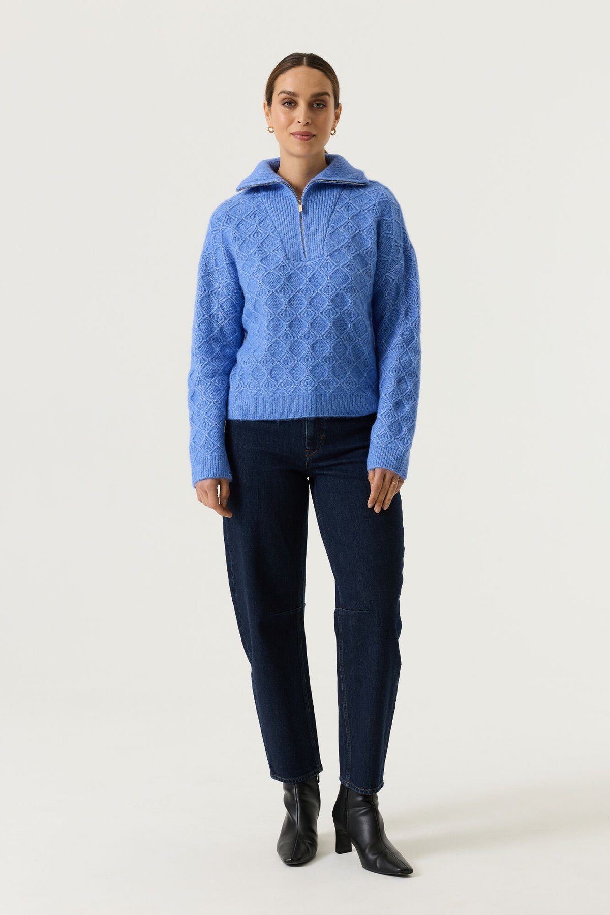 Garcia Ultramarine Blue Supersoft Cosy Half Zip Knit, V260242