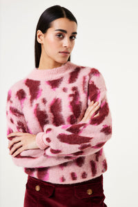 Garcia Blush Pink Abstract Print Knit, V40244