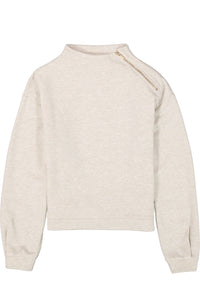 Garcia Beige Lurex Sweatshirt with Zip Detailing, V40261