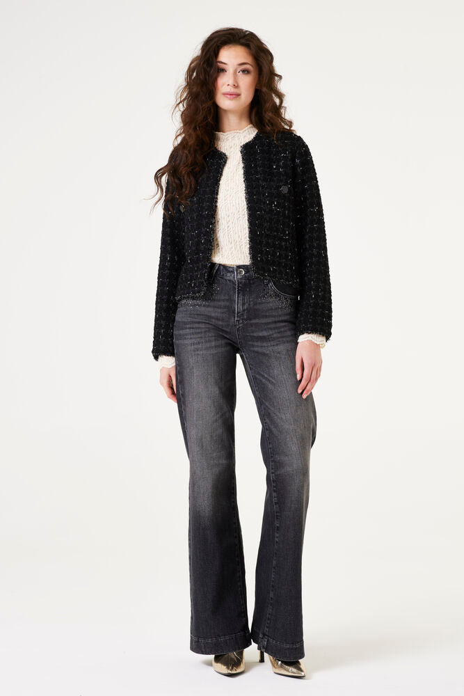 Garcia Black/Silver Tweed Boucle Jacket,  V40291