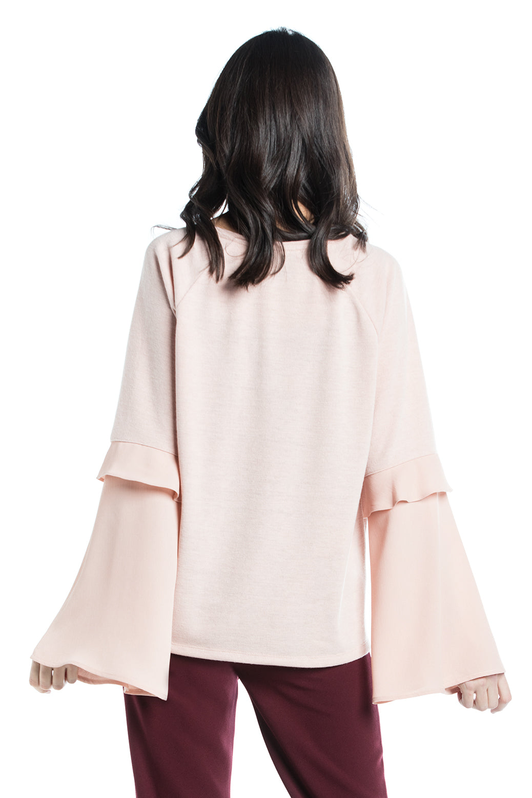 Cotton Brothers Rose Blush Bell Sleeve Jumper freeshipping - Ruby 67 Boutique
