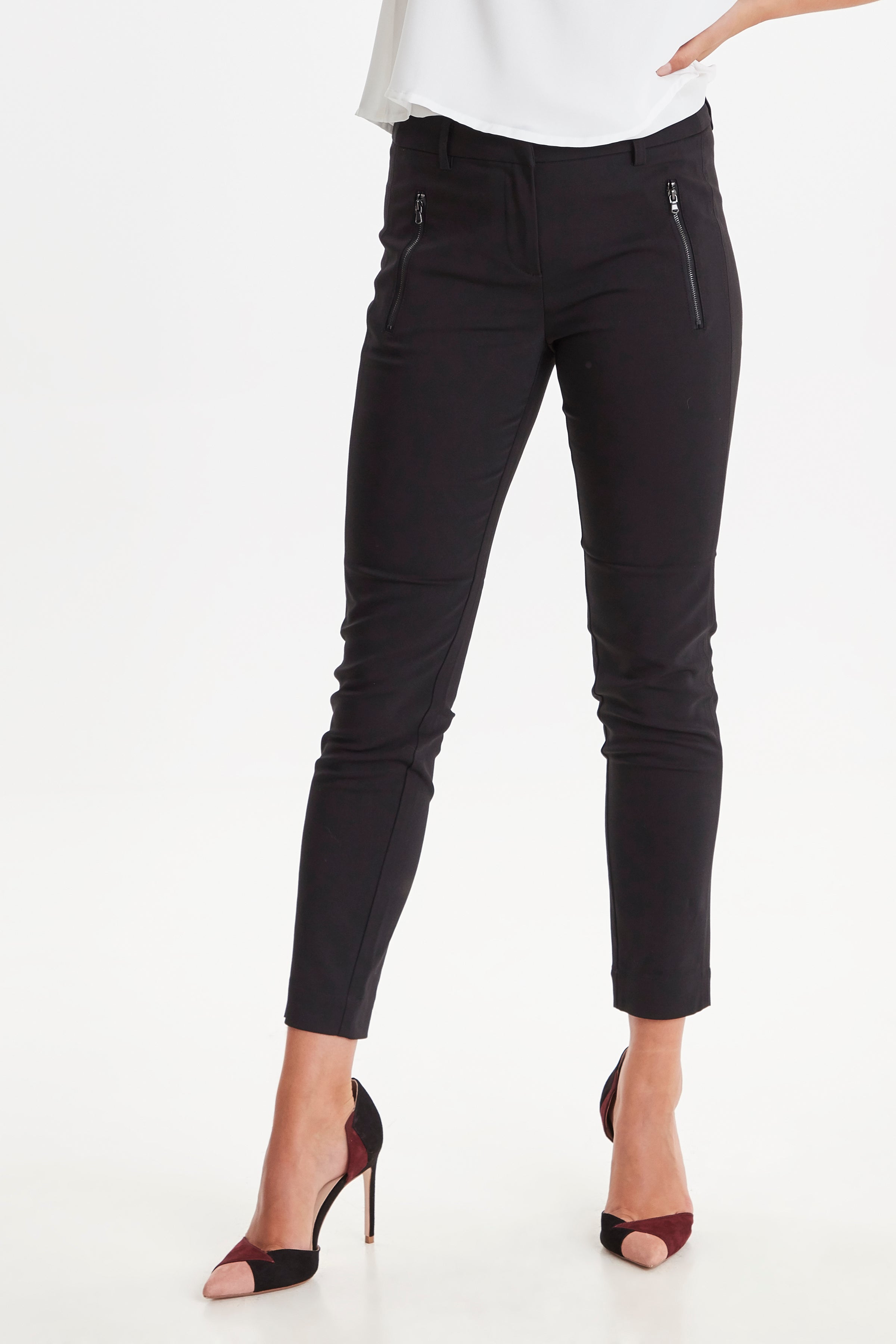 Fransa Zapant Black Cigarette Style Trousers, 20603400 – Ruby 67 Boutique