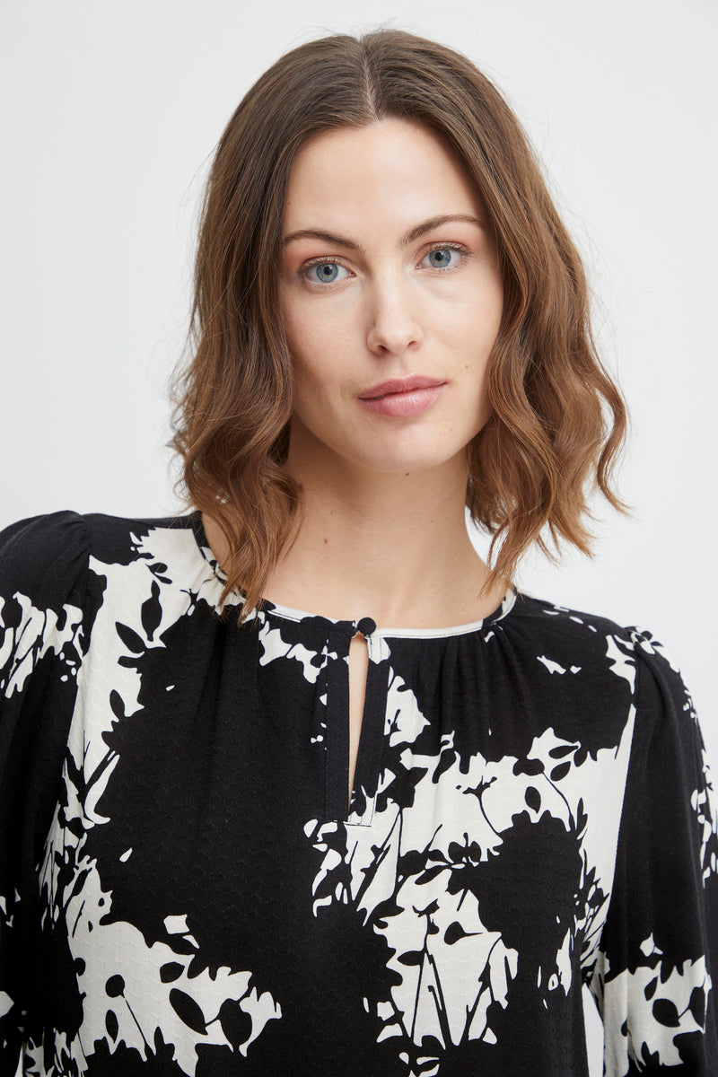 Fransa Zille Black Mix Floral Blouse, 20611660